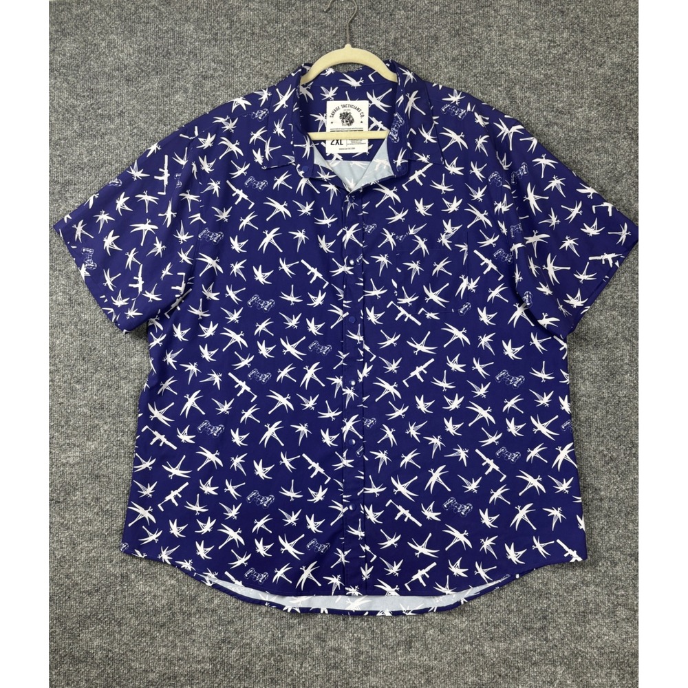 Savage Tacticians Co Shirt Mens 2XL Purple Tactical Print Button Down‎